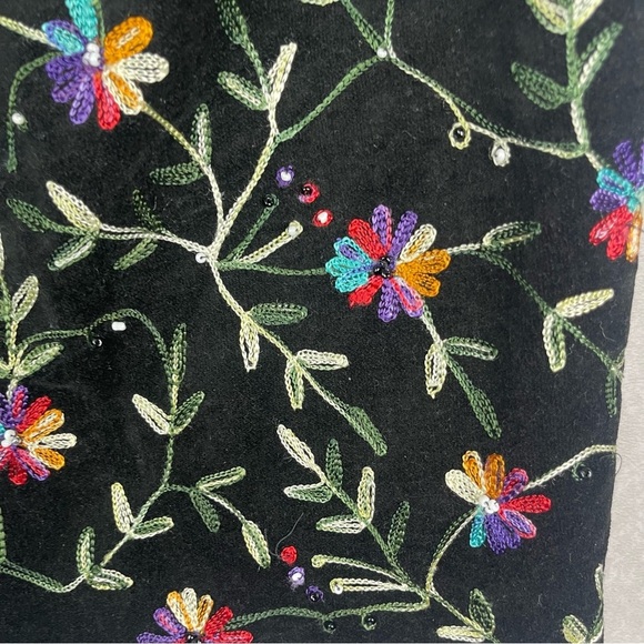 Boston Proper Beaded Embroidered Boho Mini Skirt In Black Women’s Size 4 - Picture 6 of 6